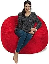 Comfy faux fur bean bag, red, arc9