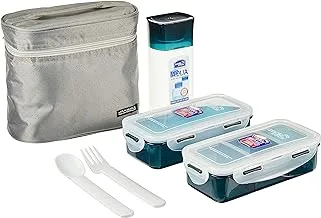 LocknLock Zip Bag Lunch Box Set- Grey