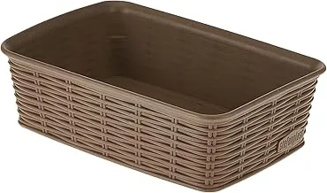 Stefanplast Elegance Rattan Basket, Dove Grey, 20X14X6 cm, 30901, Basket- S, Medium