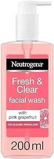 NEUtrogena Facial Wash, Fresh & Clear, With Pink Grapefruit For Blemish Prone Skin, 200Ml