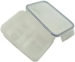 Addis 1.1 litre clip and close rectangular food storage container with insert, clear