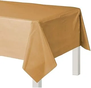 PARTY TIME - Disposable Party Table Cloths Wedding Bridal Shower Plastic Tablecloths 1Piece (54 x 108inch) (Gold)