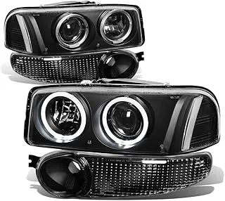 DNA MOTORING Hl-Hpl-Gmcd004P-Bk-Cl1 Headlight Assembly Passenger Side),Black Clear