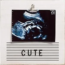 Pearhead Classic Wooden Letterboard, Baby Keepsake Clip Photo Frame,