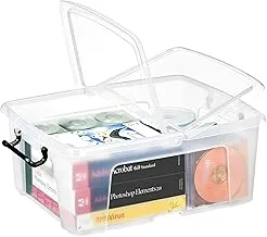 CEP Strata Smart Storage Box, Clip-On Folding Lid Carry Handles, Clear, 24 Litre, AQ03952