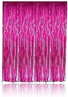 Party Propz Foil Curtain (Pink, Set Of 1) / foil curtain pink/foil fringe curtain/party decorations