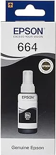 Epson T6641 Ecotank Ink Bottle, Black Ink For Printer Refill, 70ml