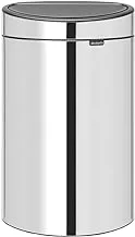 Brabantia 112881 Touch Bin with Plastic Inner Bucket, 40 L - Brilliant Steel