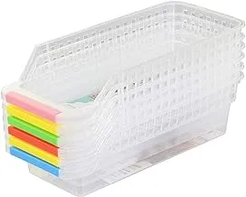 SKY-TOUCH 4PCS Refrigerator Organizer Bins Baskets, Ideal for Fridge and Freezer Organization and Counter Food Container, Multi-color