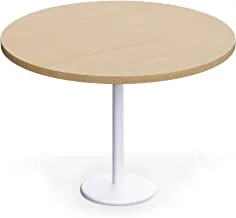 Mahmayi Round Pantry Table - Simple Modern Coffee Table for Home Office, Bistro, Balcony, Lawn, and Breakfast Nook - Stylish & Functional Furniture Piece for Versatile Use(120 cm Dia, Oak)