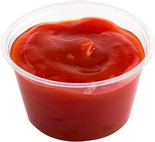 Plastic Sauce Cup, Portion Cups, Condiment Cups - 3 oz Clear PLA Cup - Lids Available - 2000ct Box - Basic Nature Collection