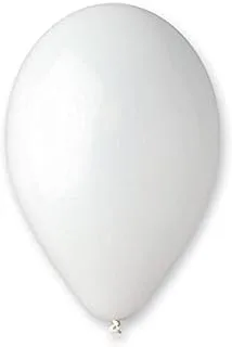 Gemar Standard Latex Balloon 100-Pieces, 12-Inch Size, White