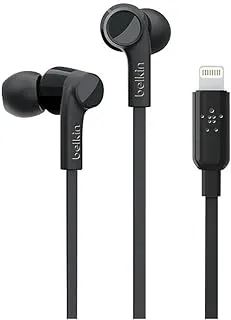 Belkin Soundform Headphones With Lightning Connector, Mfi Certified In-Ear Earphones Headset With Microphone, Earbuds With Water & Sweat Resistant For Iphone 14, Iphone 13 And More - Black, Wired