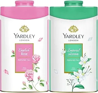 Yardley London Twin Talc Floral (2X250 gm), English Rose + Imperial Jasmine