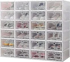 COOLBABY 24x Storage box Shoe box Shoe Storage box Transparent Shoe box Foldable Plastic drawer Stackable Storage Cabinet