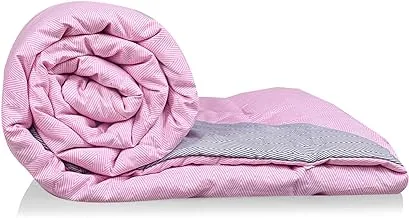 Kuber Industries Microfibre Printed Reversible Comforter, Double (Light Pink And Grey, 200 Gsm), Ctktc013978