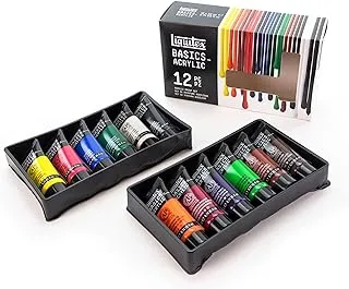 Liquitex Basics 12 Tube Acrylic Paint Set, 22ML