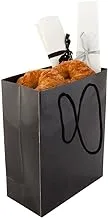 Extra glossy shopping & takeout bag with rope handles 5 x 5 10ct box, small, black - restaurantware