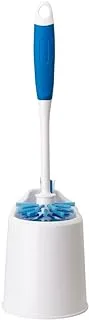 Kleaner Toilet Brush and Caddy Set for Scrubbing 36 CM Length 29 CM Bristle TPR Handle Plastic Base - White