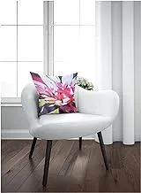 Home Town Digital Print Micro Fibre Floral Pink/Purple Cushion With Filler,45X45Cm