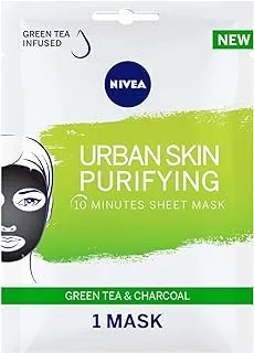 NIVEA Face Sheet Mask Puryfying, Urban Skin with Green Tea & Charcoal, 1 Mask