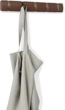 Umbra Flip 5-Hook Wall Mounted Coat Rack, Modern, Sleek, Space-Saving Coat Hanger with 5 Retractable Hooks to Hang Coats, Scarfs, Purses and More, Walnut/White Gold