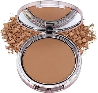 Girlactik USA. 2-in1 Compact Face Pressed Powder & Contour Bronzer. Weightless, Buildable Coverage. Velvet Finish. -Deep