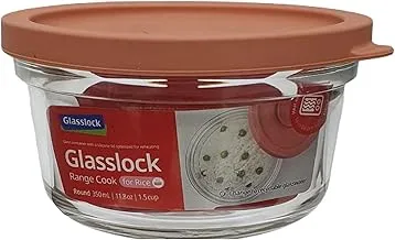 Glasslock Range Cook 350 ML حاوية دائرية مع غطاء سيليكون