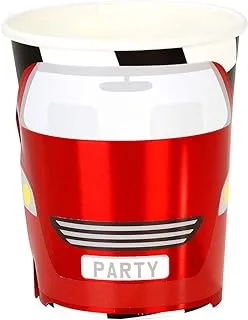 Talking Tables Racing Car Paper Cups Fun Table Partyware For Birthdays 8 Per Pack 9Oz 250ml, Red