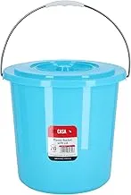 Delcasa 20Ltr Plastic Bucket With Lid Strong Handlered20 Liter