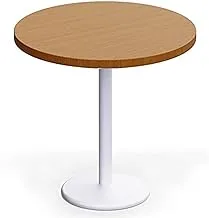 Mahmayi Round Pantry Table - Simple Modern Coffee Table for Home Office, Bistro, Balcony, Lawn, and Breakfast Nook - Stylish & Functional Furniture Piece for Versatile Use(80 cm Dia, Light Walnut)