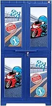 Cello Novelty Big Little Racer Kids Plastic Cupboard With 6 Shelves - Blue, Standard