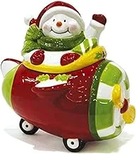 HARMONY XMAS Ceramic Snowman on the Car Cookie Jar17 * 13.5 * 17.5 سم