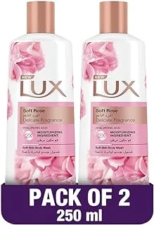 LUX Perfumed Body Wash, for all skin types, Soft Rose, 2x moisturising ingredients, 250ml x 2