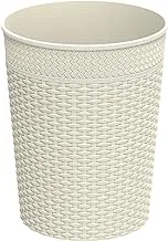 Cosmoplast 6L Cedarattan Round Waste Basket, Off White