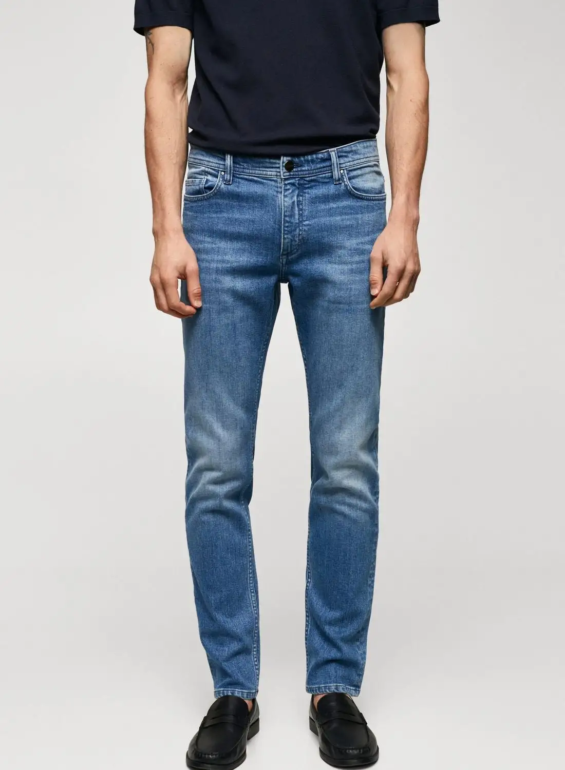 Mango Man Mid Wash Slim Fit Jeans