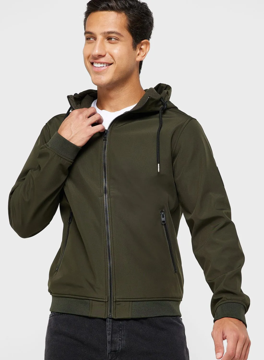 JACK & JONES Zippered Hooded Jacket