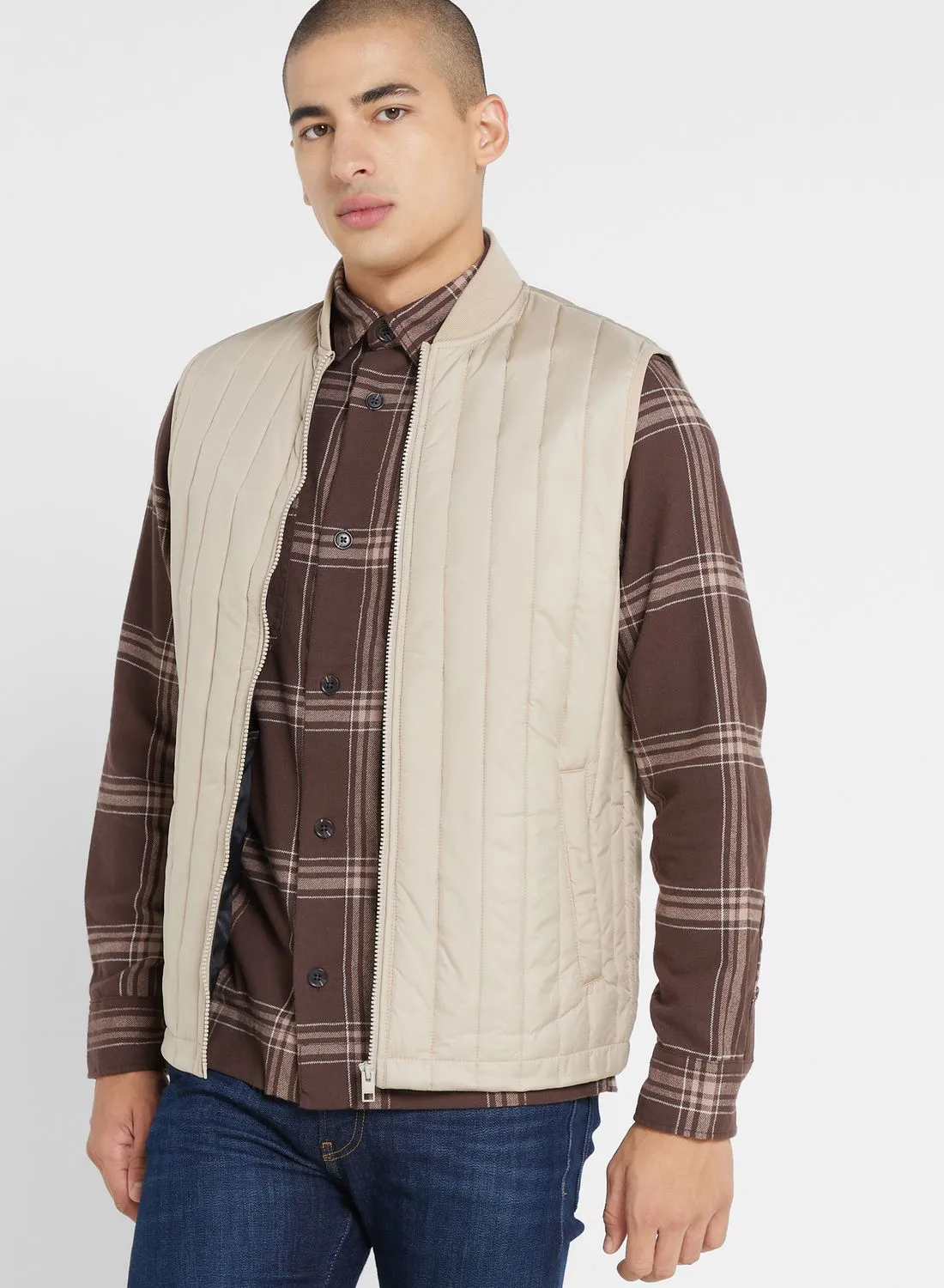 JACK & JONES Zippered Vest Jacket