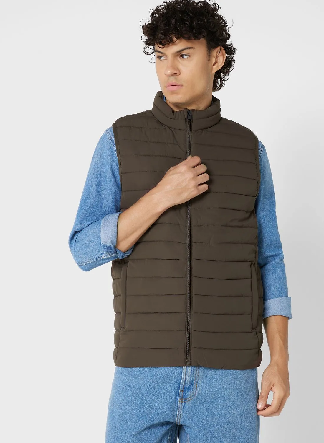 JACK & JONES Zippered Quilted Gilet