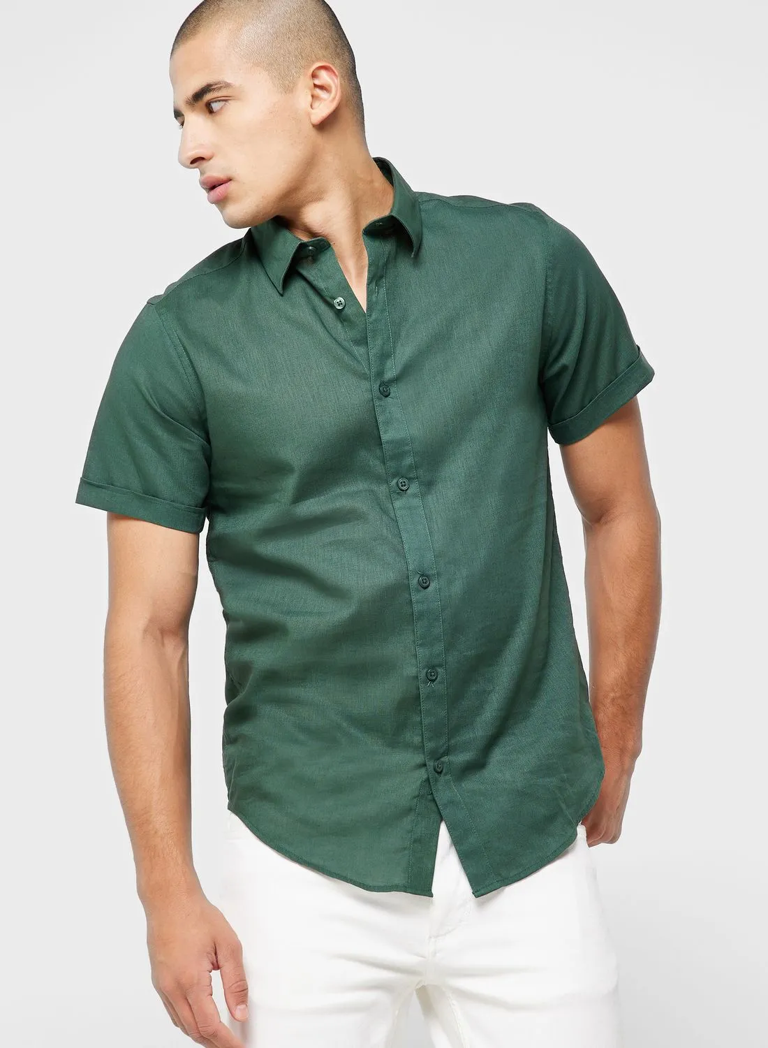 Robert Wood Short Sleeve Linen Shirt