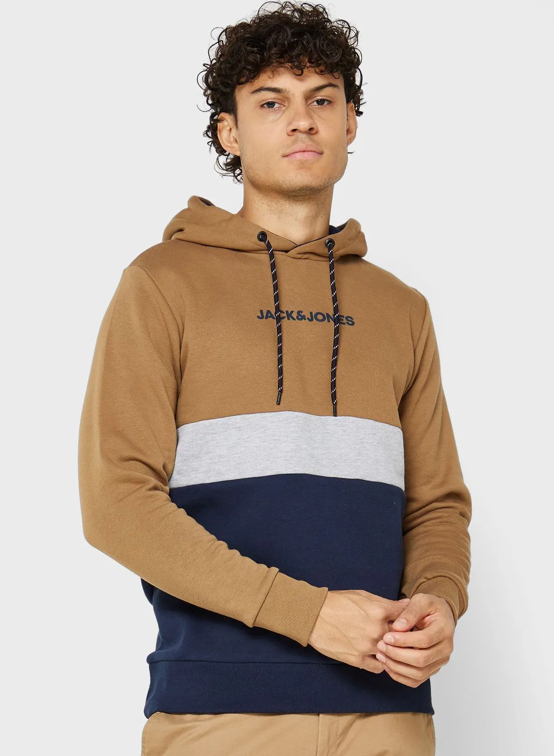 JACK & JONES Color Block Hoodie