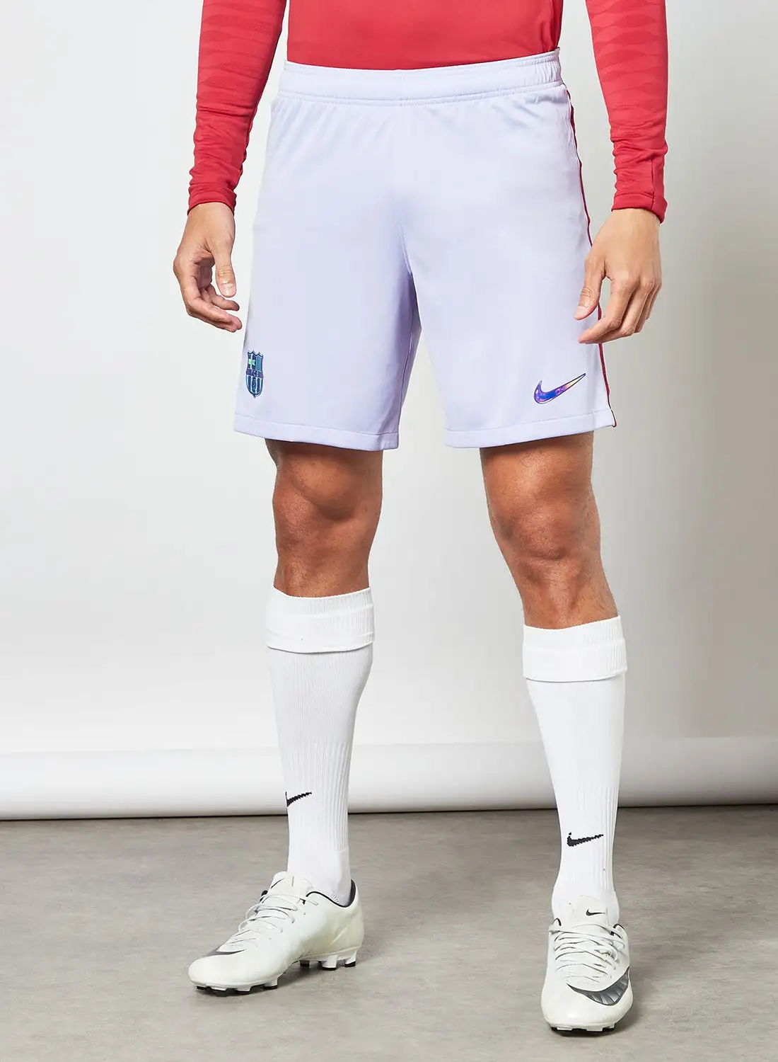 Nike Barcelona Football Club 2021/22 Stadium Home Away Shorts Light Purple