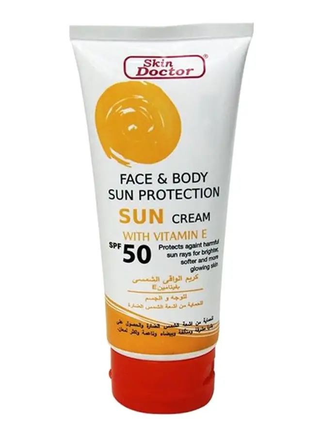 كريم الحماية من الشمس للوجه والجسم من سكين دكتور مع عامل حماية من الشمس SPF 50، أبيض، 150 جرام