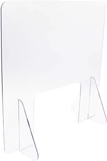 BPA Personal Protection Shield Acrylic Freestanding Barrier Table Partition Screen Panel Divider Board with Transaction Window for Counter Desk Reception 40x50cm