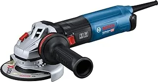 Bosch Professional Angle Grinder GWS 17-125 S (1700 Watt, imp. suppl, prot. Cap, Cap Cap with Clip, polv Filter, Two-pin Wrench, Mont Flange, serr nut, conf.cart), Blue