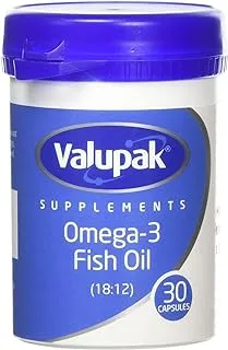 Valupak Omega-3 Fish Oil 1000mg Dietary Supplement - 30 Capsules