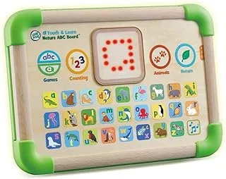 لوحة ABC Touch & Learn Nature ABC من ليب فروج، لعبة تفاعلية للأطفال مصنوعة من 90% من البلاستيك المستصلح، لعبة تعليمية تحتوي على حروف وأصوات وأرقام وحيوانات، شاشة LCD مضيئة تفاعلية، سنتان +