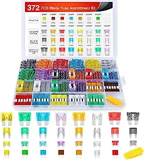 Nilight 372 PCS Car Fuses Assortment Kit Standard Mini LP Mini Micro2 Blade Fuse ATO ATC APS ATS APR 2A 5A 7.5A 10A 15A 20A 25A 30A 35A Replacement Fuses for Cars Trucks RVs, 2 Years Warranty