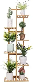 BPA 6-Tier Plant Stand Ladder Shelf, Bamboo Plant Display Stand Indoor Outdoor Flower Pot Stand Tall Planter Shelf Storage Rack For Balcony Living Room Yard Garden