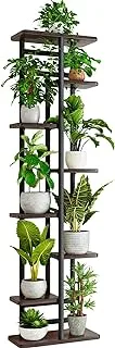 YOCOMEY Wood Tall Plant Stand 8 Tier 9 Shelf Rack, Multiple Flower Pot Holder Shelves Rack, Planter Shelf Display Rack Storage Organizer for Balcony Garden Indoor Outdoor Corner (Black)